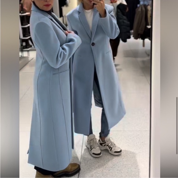 Zara Fitted Wool Blend Coat - Picture 11 of 15